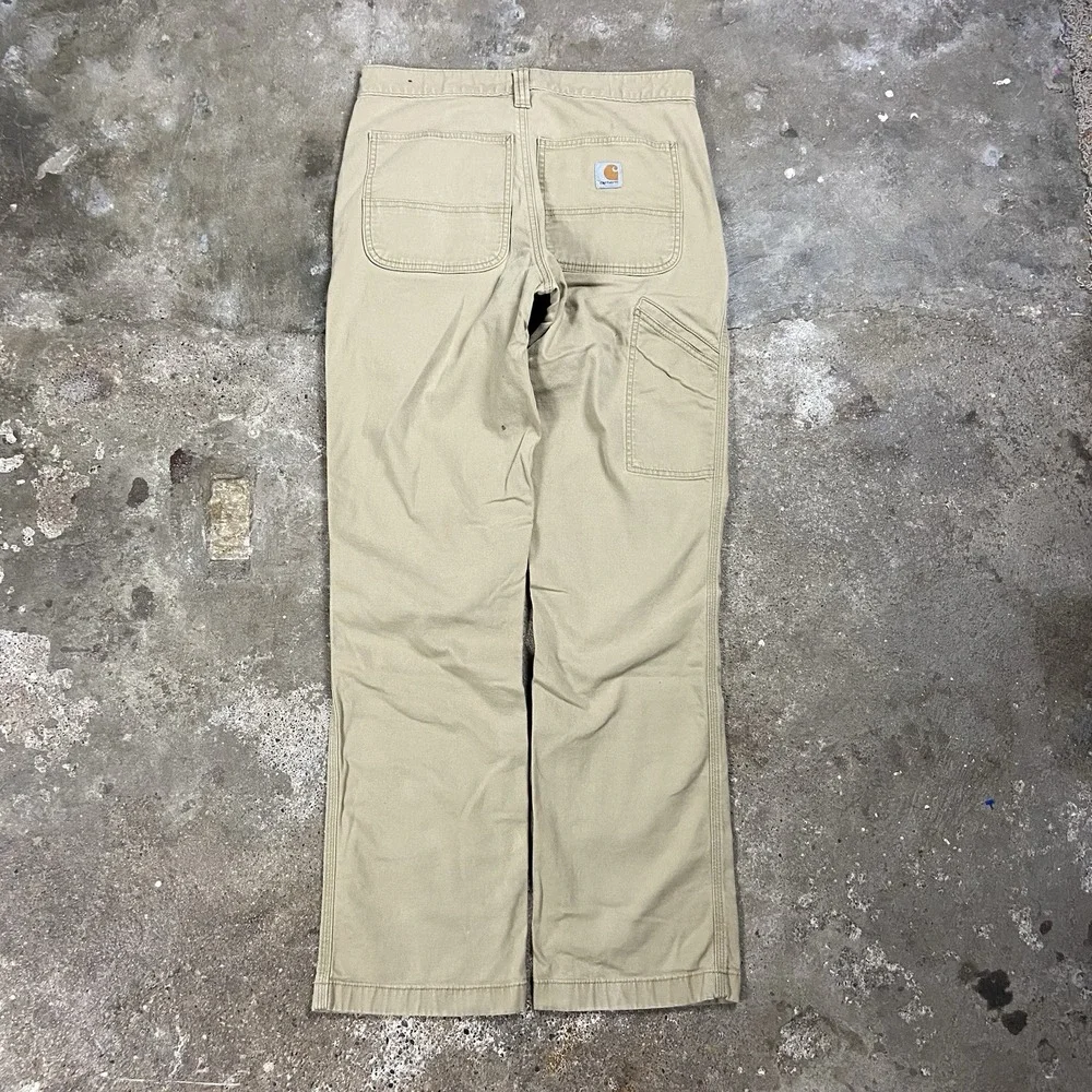 Carhartt Rugged Flex Canvas Pants Size 31x34 Beige Relaxed Fit Utility Work Wear
